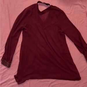Elegant Burgundy Women's Top